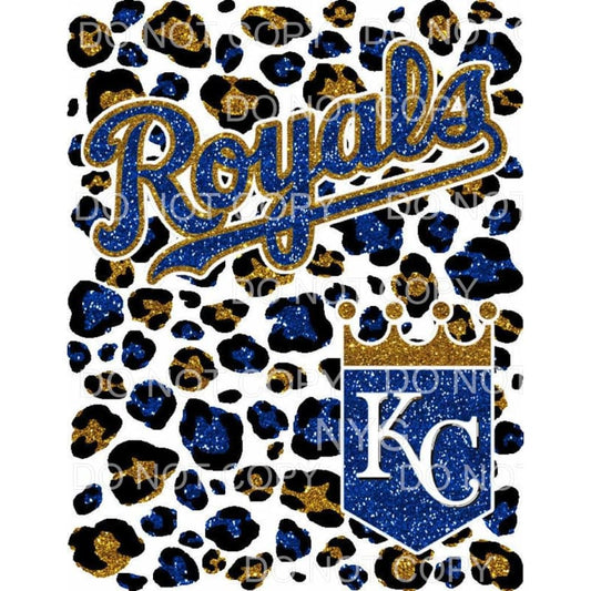 Kansas City Royals Gold Blue Glitter Leopard Background 