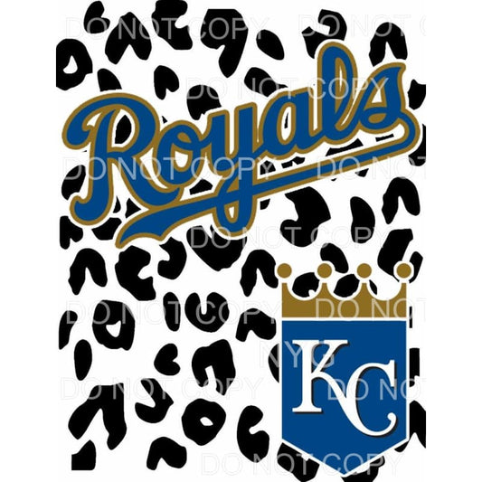 Kansas KC City Royal Baseball Blue Gold Leopard Background 