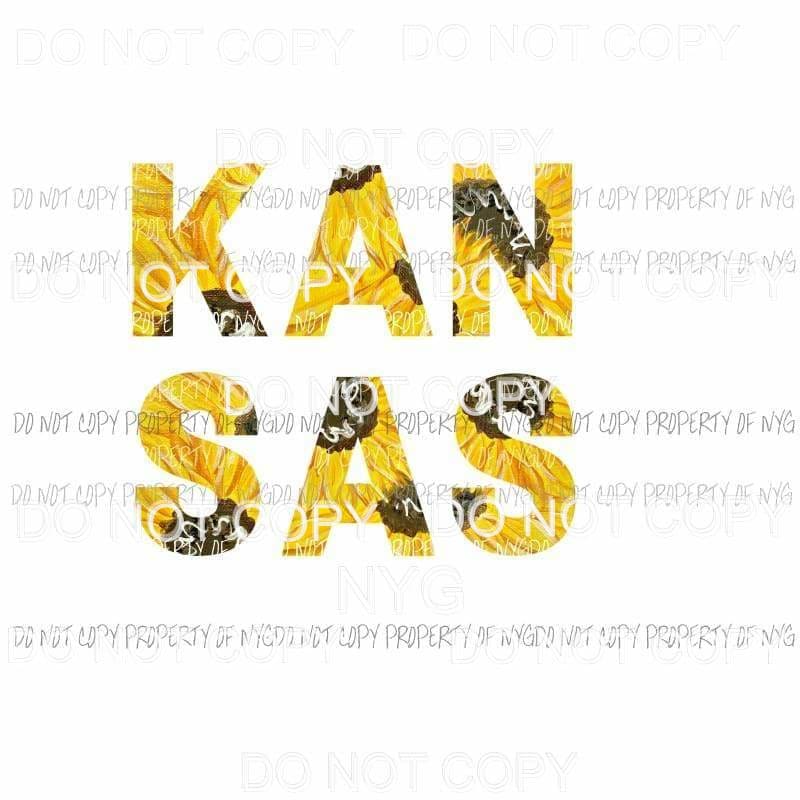 Kansas stacked sunflower Sublimation transfers Heat Transfer