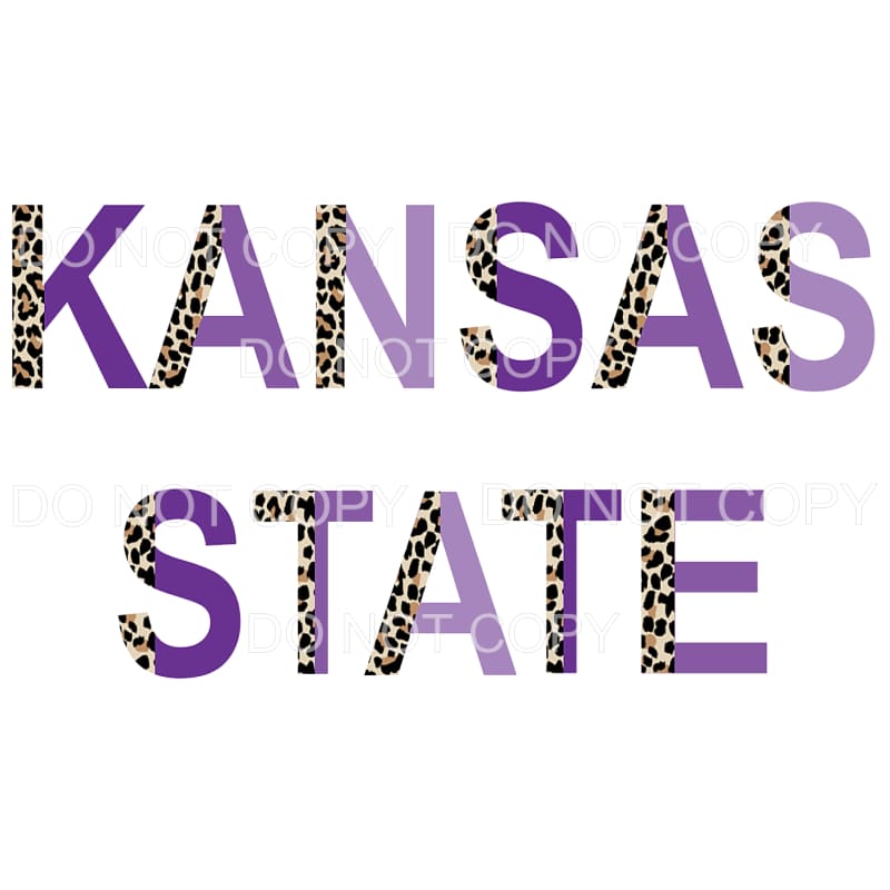 Kansas State Wildcats Football Half Leopard Puple #1716 