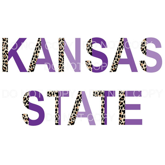 Kansas State Wildcats Football Half Leopard Puple #1716 