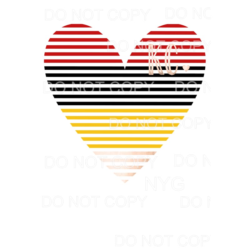 KC heart stripes Sublimation transfers - Heat Transfer