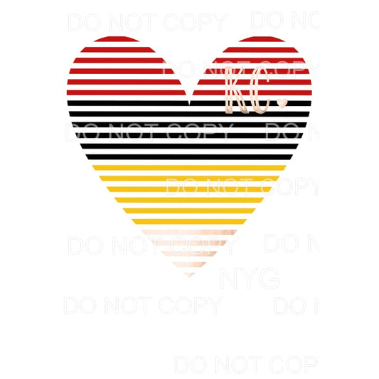 KC heart stripes Sublimation transfers - Heat Transfer