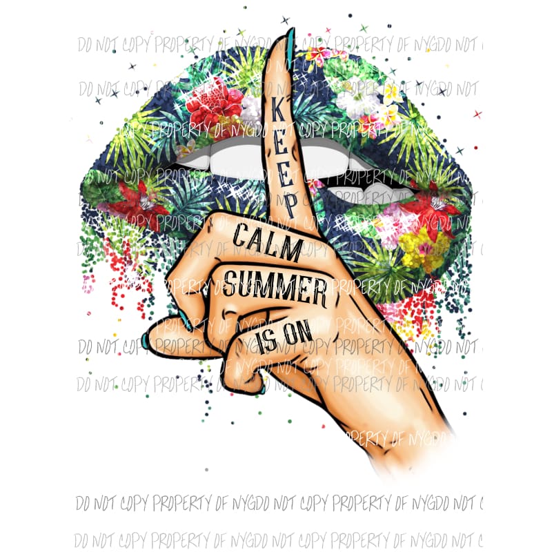 Keep Calm Summer Lips Sublimation transfers Heat Transfer
