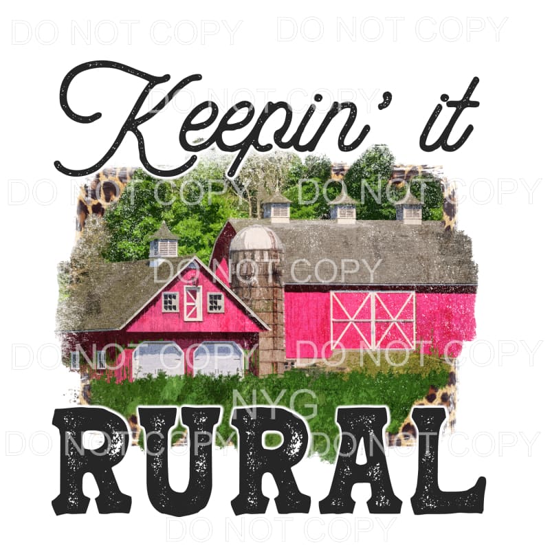 Keepin It Rural Pink Barn Sublimation transfers - Heat 
