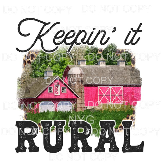 Keepin It Rural Pink Barn Sublimation transfers - Heat 