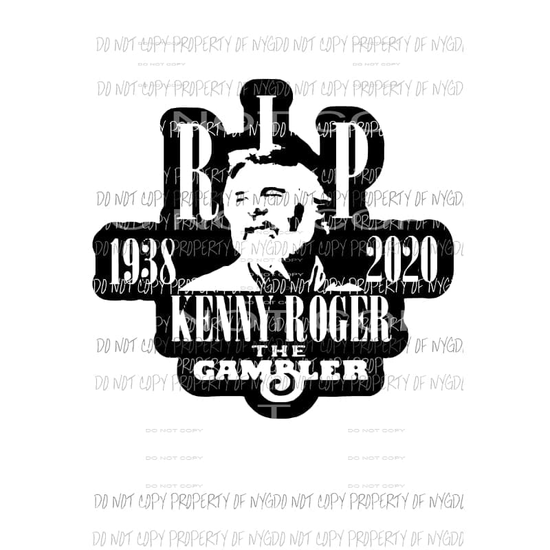 Kenny Rogers # 3 Country Sublimation transfers Heat Transfer