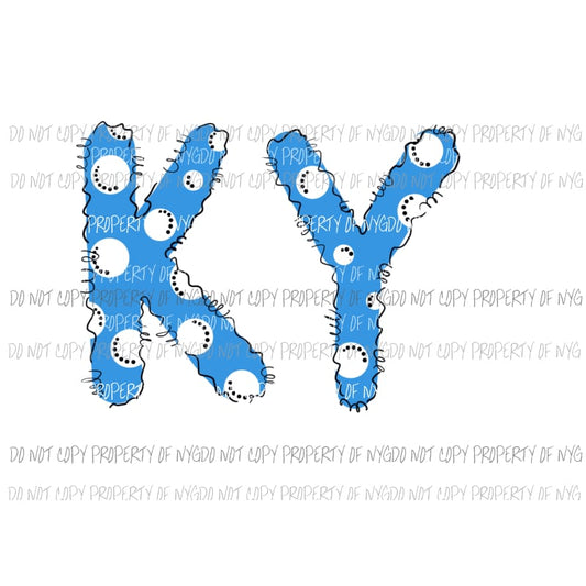 Kentucky Hand Drawn state 3 Sublimation transfers Heat Transfer