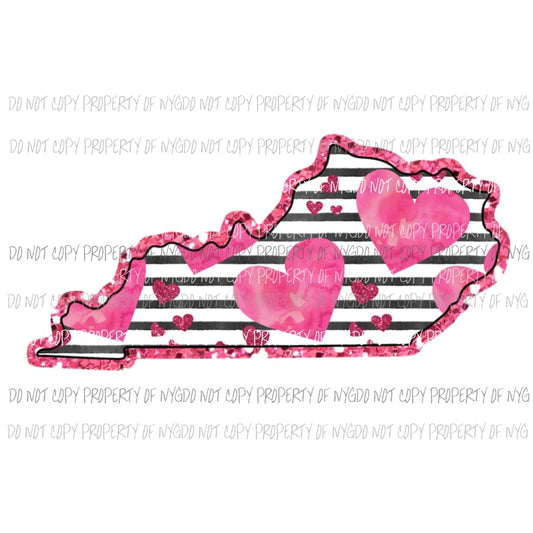Kentucky pink hearts black stripes Sublimation transfers Heat Transfer