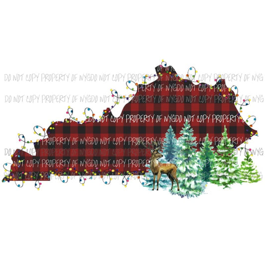 Kentucky state plaid xmas lights Sublimation transfers Heat Transfer