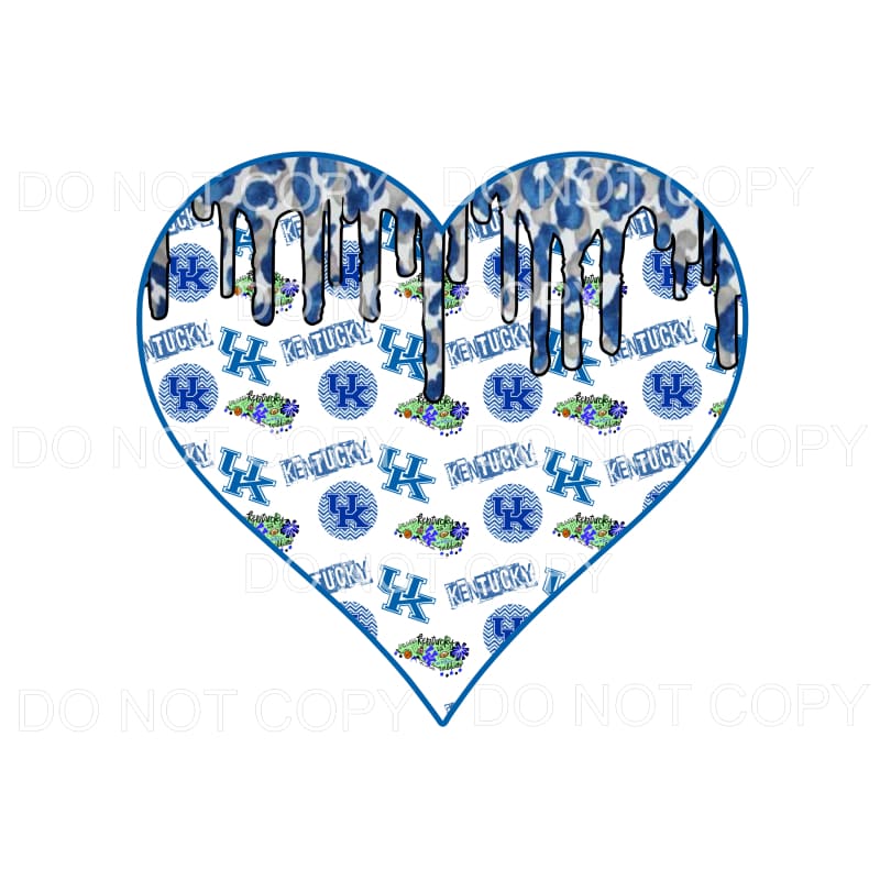 Kentucky UK Wildcats Paint Drip Heart #1 Sublimation 