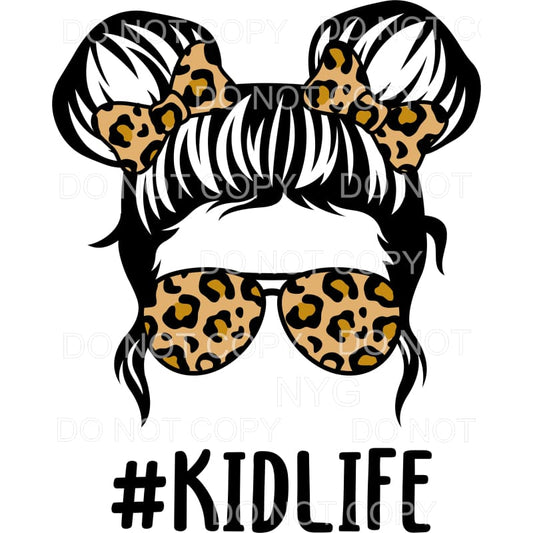 Kid Life Girl Bows Leopard Sublimation transfers - Heat 