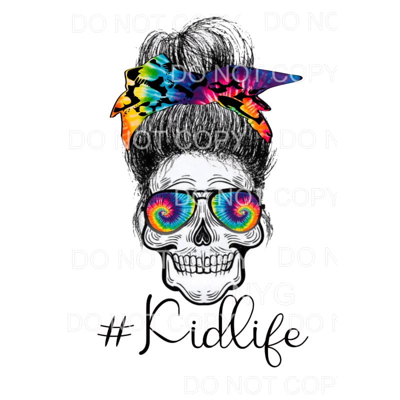 Kid Life Messy Bun Tie Dye Scarf Aviators Sublimation 