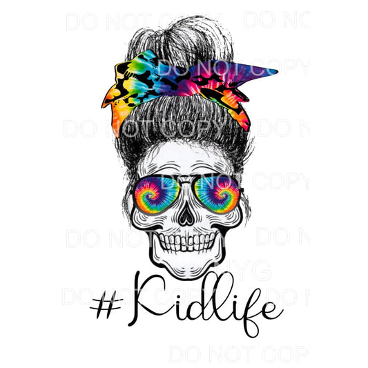 Kid Life Messy Bun Tie Dye Scarf Aviators Sublimation 