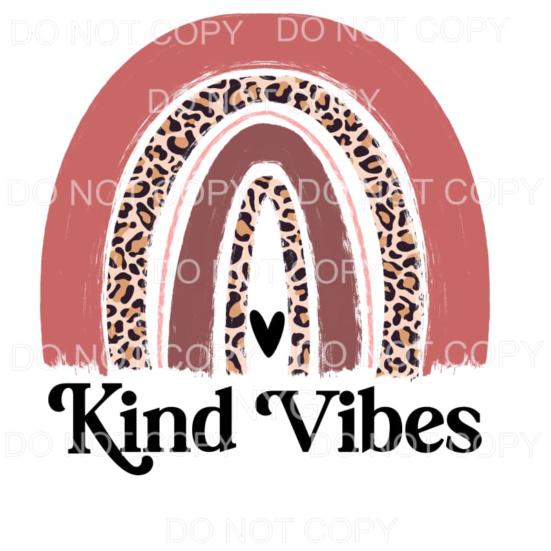 Kind Vibes Rainbow Leopard Vintage Sublimation transfers - 