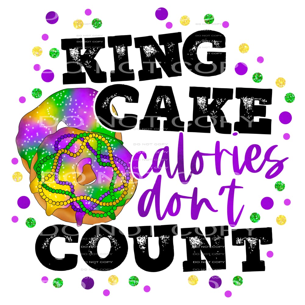 King Cake Calories Don’t Count Beads Mardi Gras #2507 