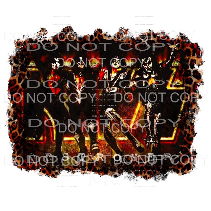 KISS Destroyed band cover leopard frame Sublimation 