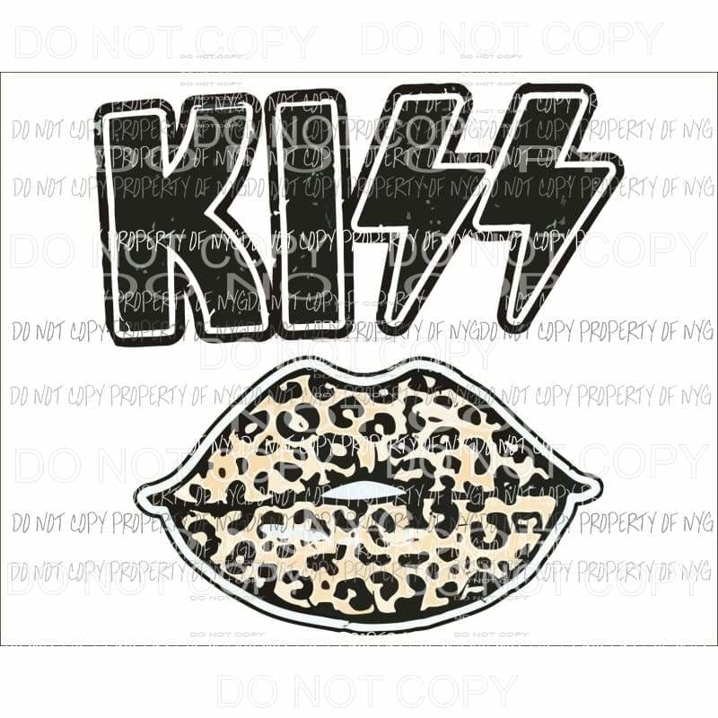 KISS Leopard Lips Sublimation transfers Heat Transfer