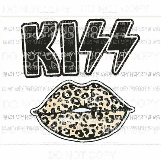KISS Leopard Lips Sublimation transfers Heat Transfer
