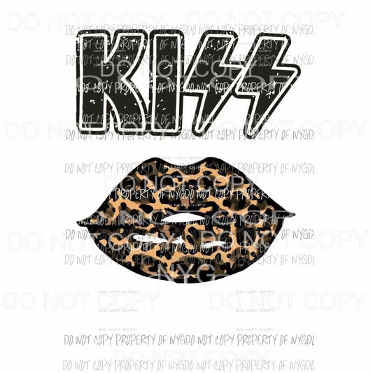KISS Lips #4 brown leopard Sublimation transfers Heat Transfer