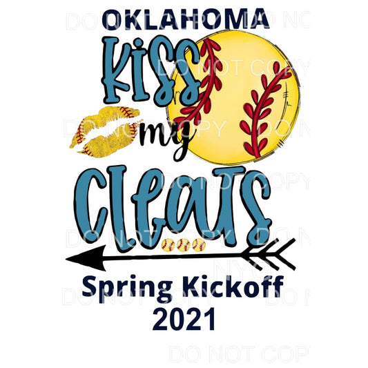 Kiss My Cleats Softball CUSTOM Sublimation transfers - Heat 
