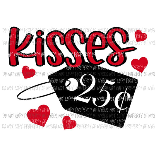 Kisses 25 cents red hearts Sublimation transfers Heat Transfer