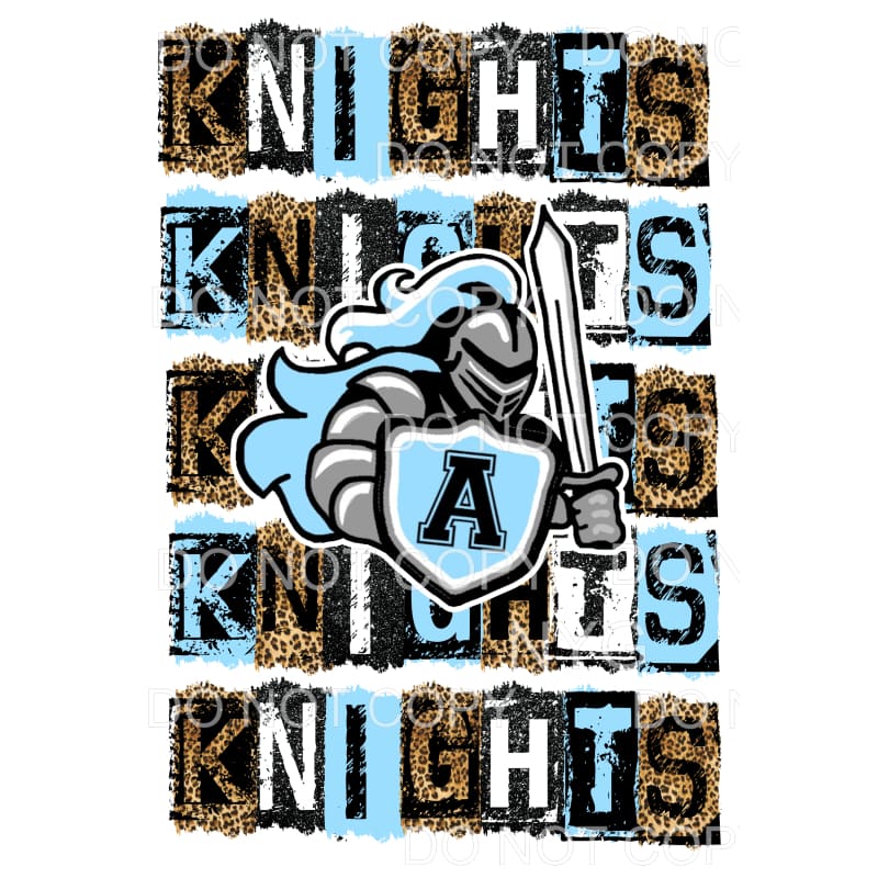 Knights BLOCK # 106 Sublimation transfers - Heat Transfer