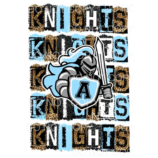 Knights BLOCK # 106 Sublimation transfers - Heat Transfer