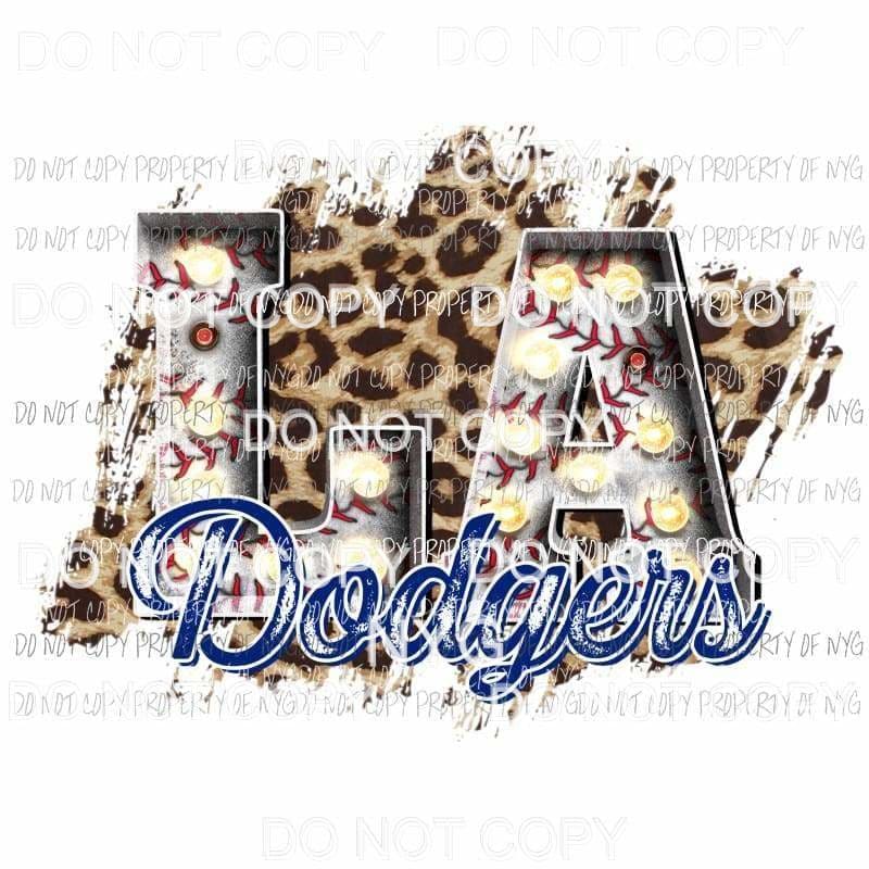 LA Dodgers baseball marquee Los Angeles leopard Sublimation transfers Heat Transfer