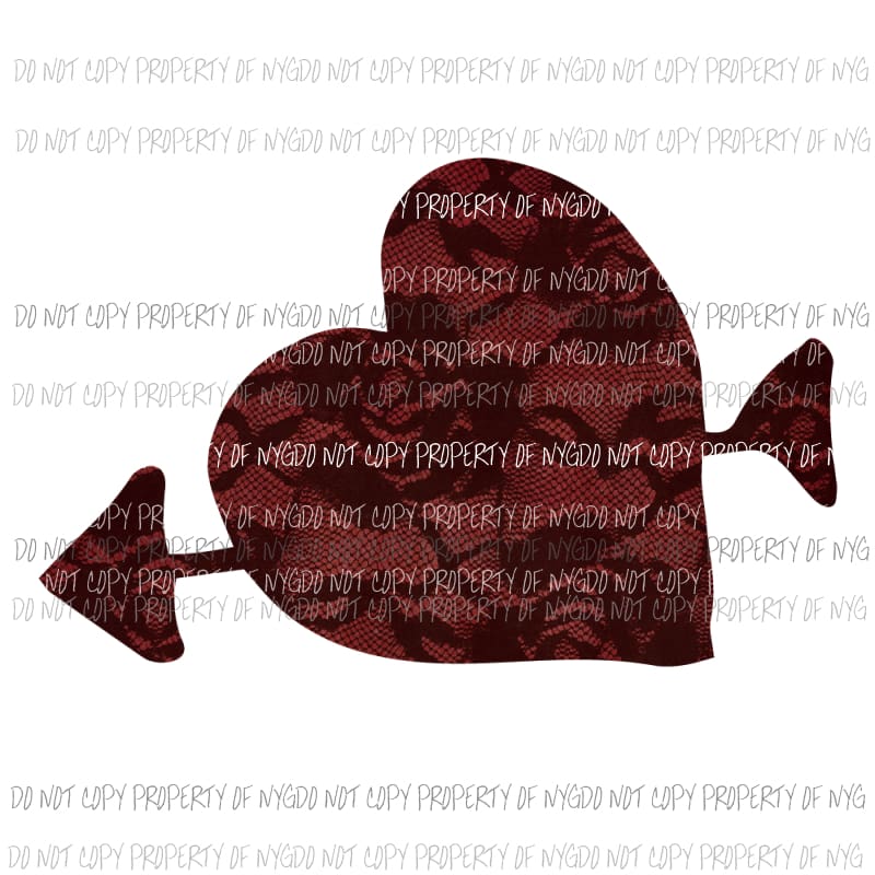 Lace Heart arrow Valentines Day Sublimation transfers Heat Transfer