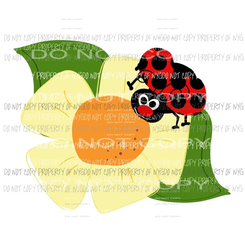 Lady Bug Flower Sublimation transfers Heat Transfer