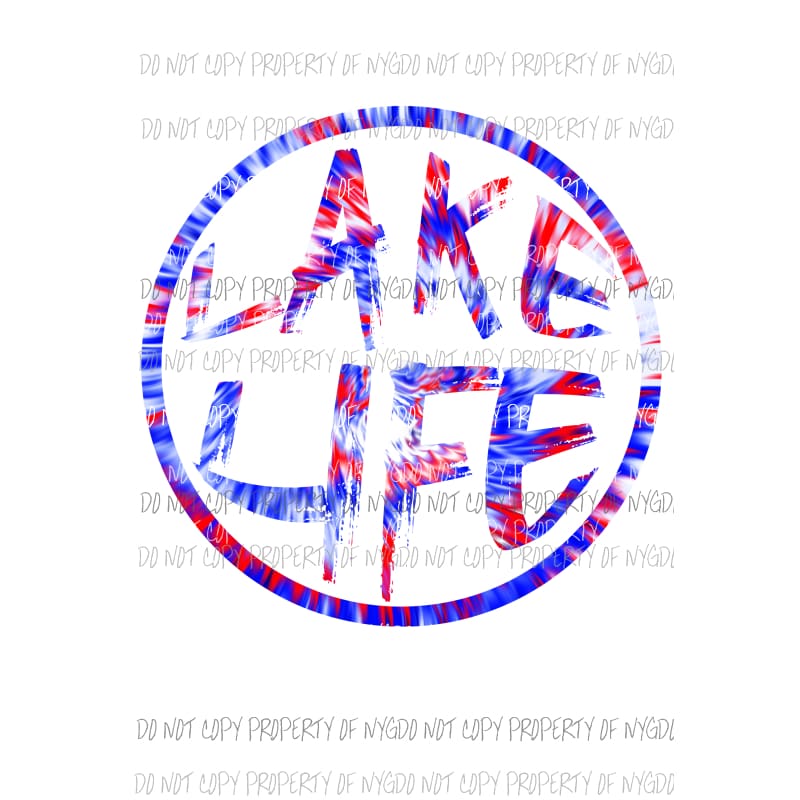 Lake Life #3 tie dye Sublimation transfers Heat Transfer