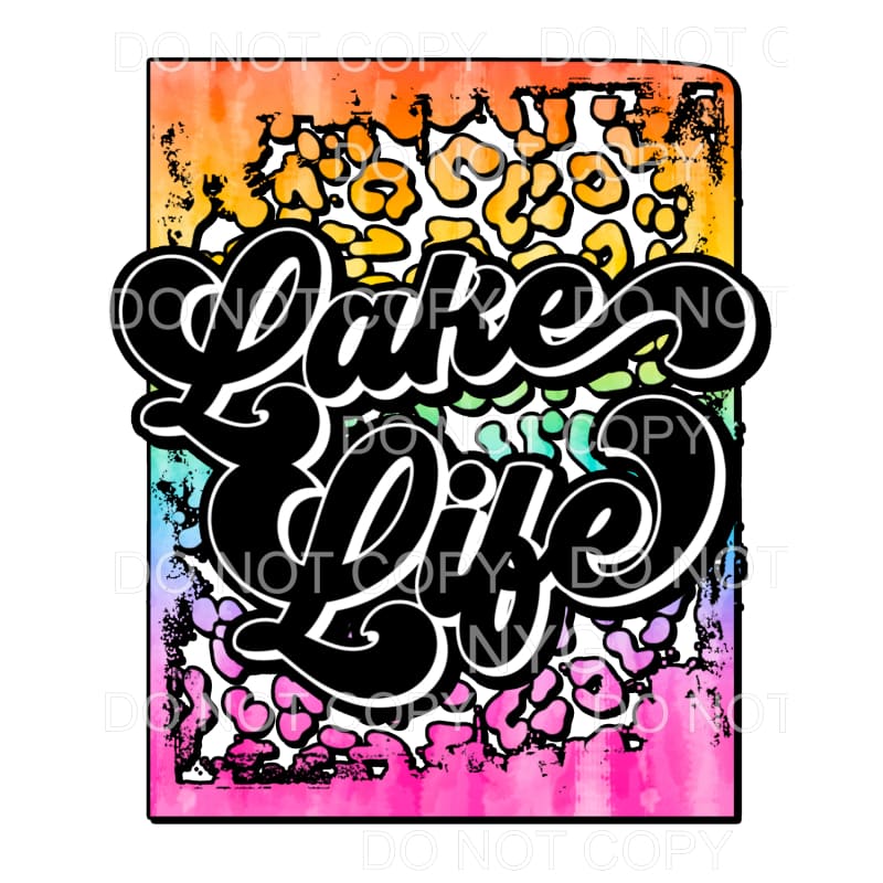 Lake Life Bright Color Leopard Sublimation transfers - Heat 