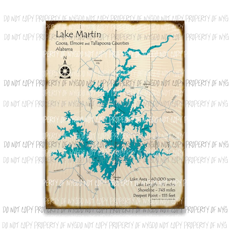 Lake Martin # 8 Sublimation transfers Heat Transfer