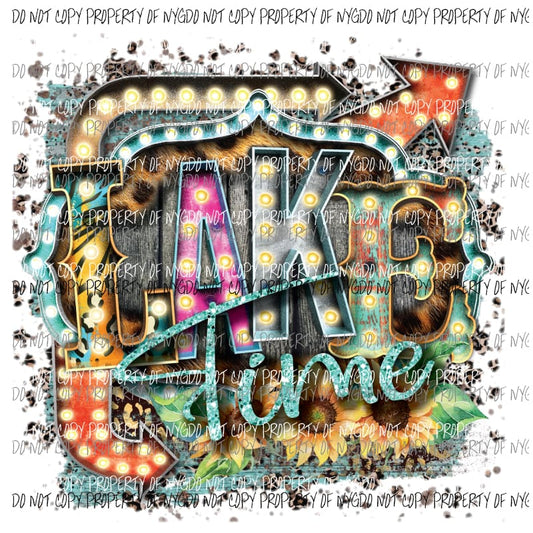 Lake Time Marquee Sunflowers Leopard Sublimation transfers Heat Transfer