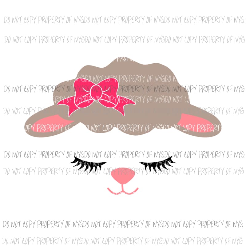 Lamb #3 girl eyes closed Sublimation transfers Heat Transfer
