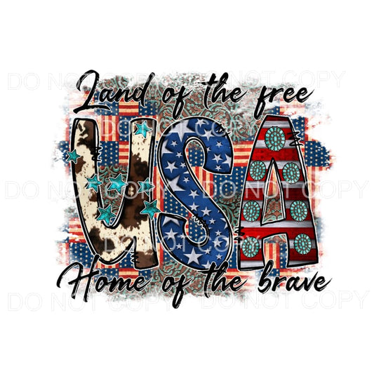 Land of the free USA Sublimation transfers - Heat Transfer