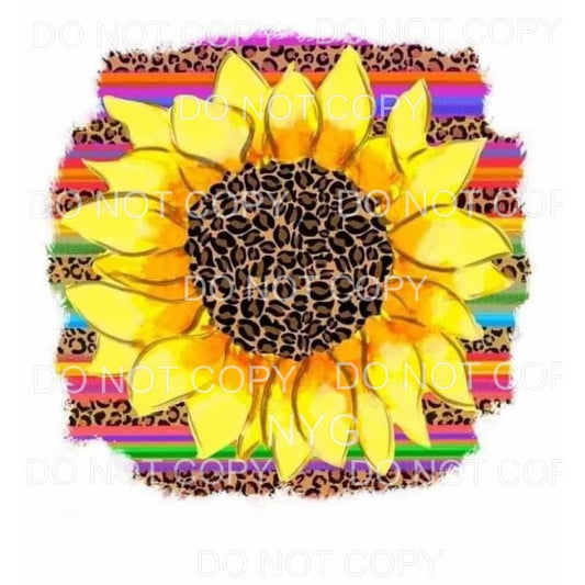 Large Sunflower Colorful Leopard Sublimation transfers - 