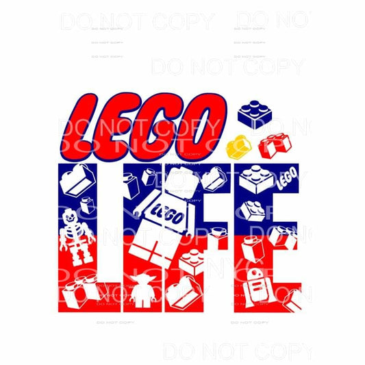 LEGO Life Red Blue Character Block Letters #89 Sublimation 