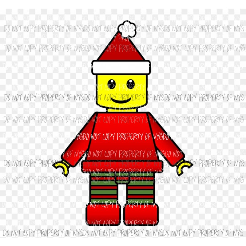 Lego Santa Sublimation transfer Heat Transfer