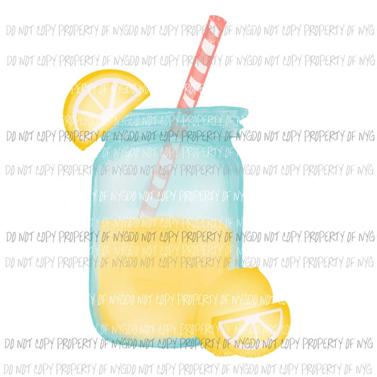Lemonade mason jar lemons Sublimation transfers Heat Transfer