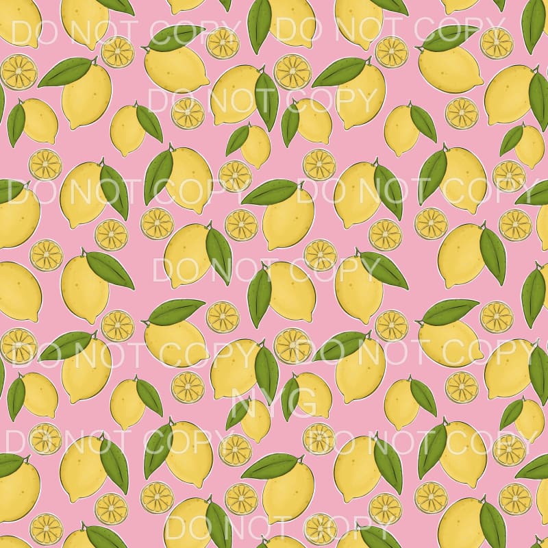 Lemons Pink Background Sheet Sublimation transfers - Heat 