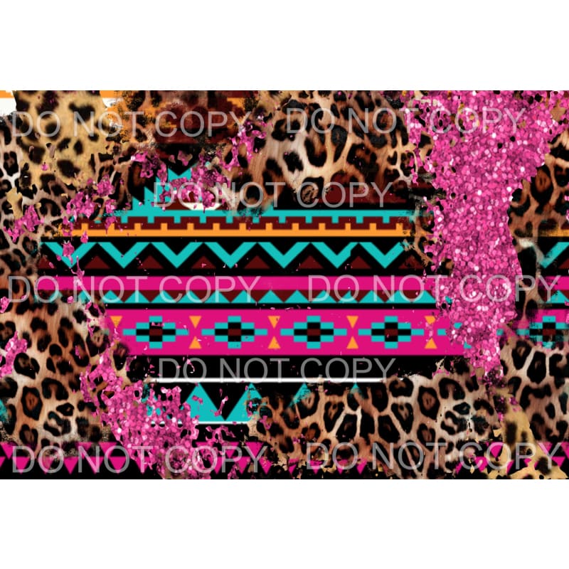 Leopard and Aztec Sheet - Tumblers Sublimation transfers - 