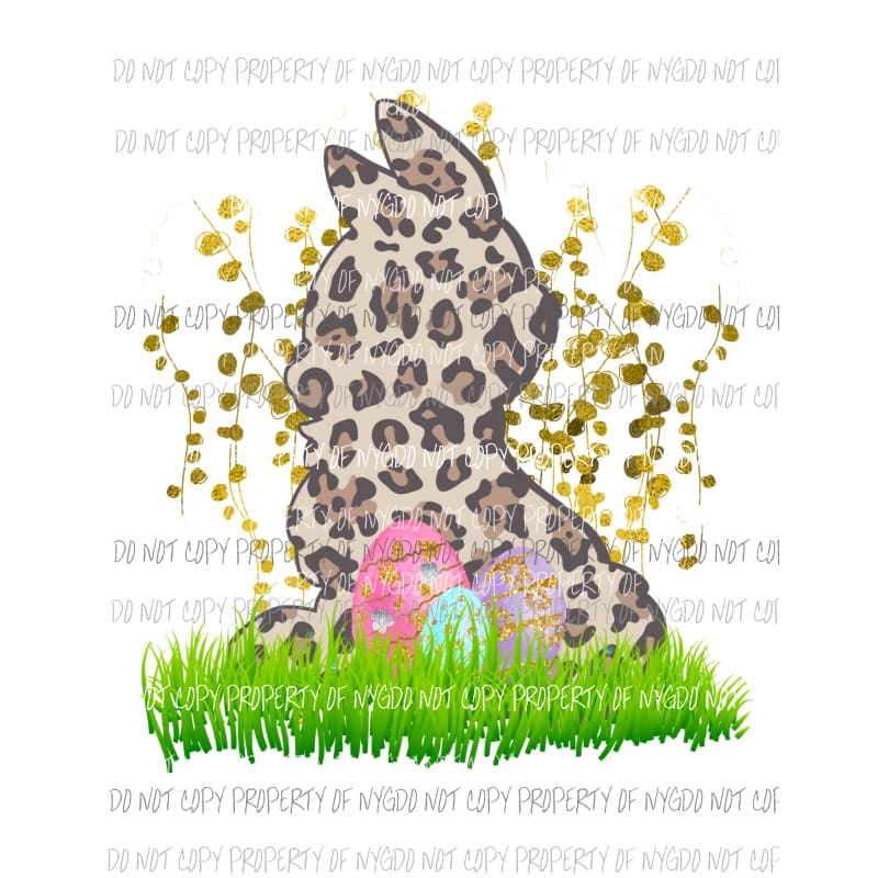 Leopard Bunny eggs Sublimation transfers Heat Transfer
