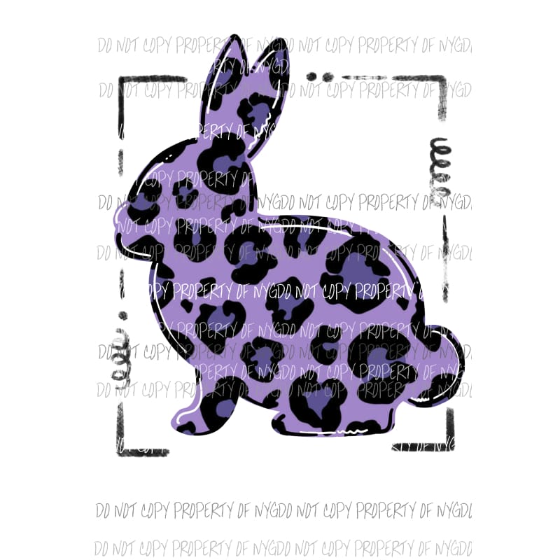 Leopard Bunny Framed # 3 Sublimation transfers Heat Transfer