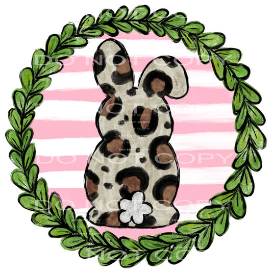 leopard bunny wreath #4887 Sublimation transfers - Heat 
