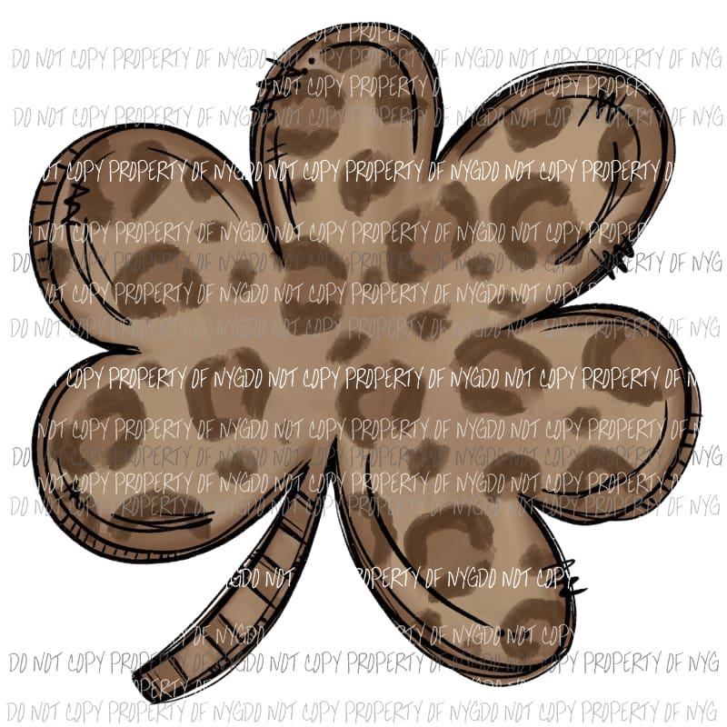 Leopard Clover brown shamrock Sublimation transfers Heat Transfer