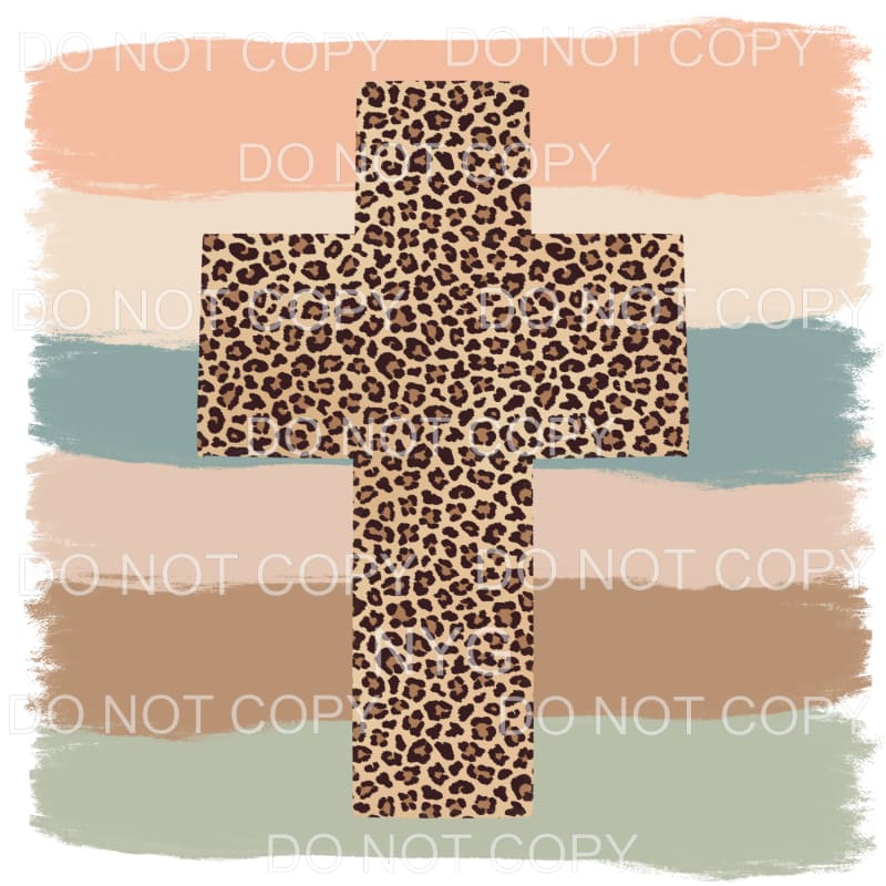 Leopard Cross Brushstrokes Background Sublimation transfers 