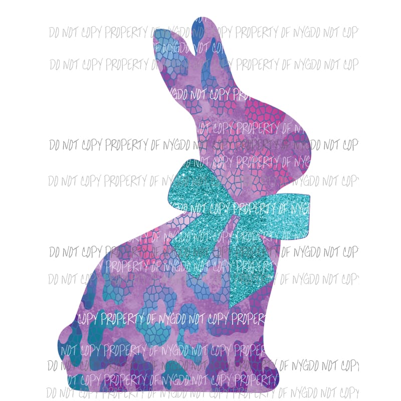 Leopard Easter Bunny purple teal blue Sublimation transfers Heat Transfer