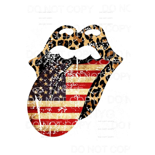 leopard flag rolling stones lips # 2 Sublimation transfers -
